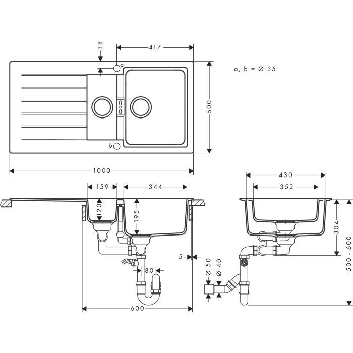 Мойка кухонная Hansgrohe S52 (43357290) изображение 4