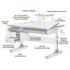 Парта Mealux Hamilton Multicolor Grey з полицею S-50 (BD-680 W/G MC + S50 WG) зображення 2