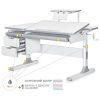 Парта Mealux Hamilton Multicolor Grey з полицею S-50 (BD-680 W/G MC + S50 WG)