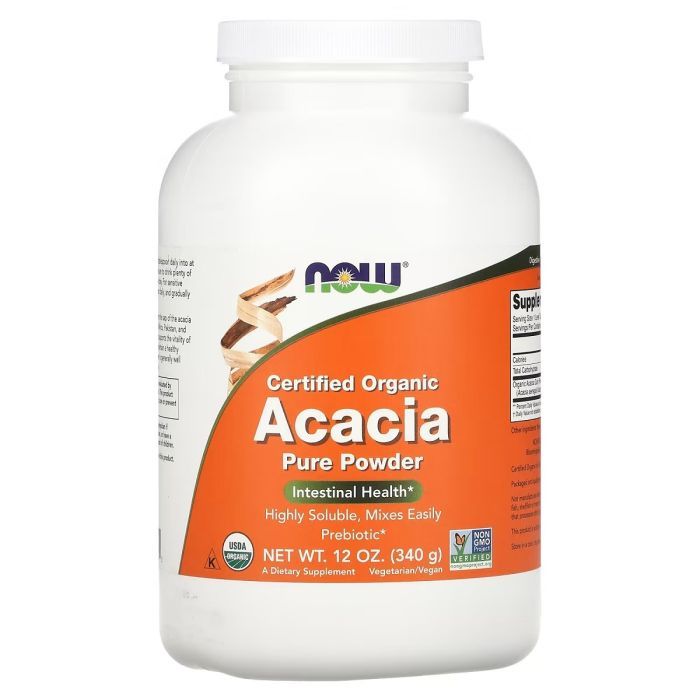 Травы Now Foods Клетчатка акации, Сертифицированный органический пор (NOW-05905)