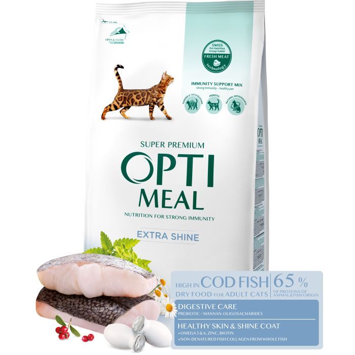 Сухой корм для кошек Optimeal с высоким содержанием трески 1.5 кг (4820215369657) изображение 2