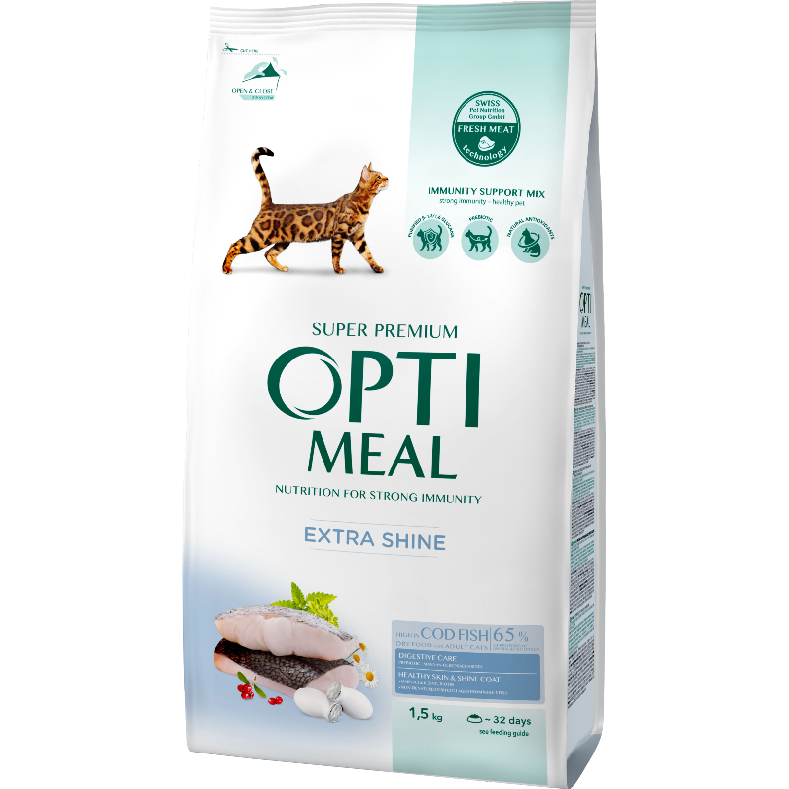 Сухой корм для кошек Optimeal с высоким содержанием трески 1.5 кг (4820215369657) изображение 3