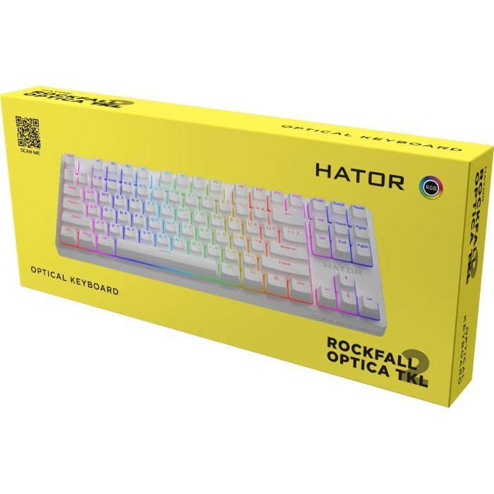 Клавиатура Hator Rockfall 2 Optica TKL Black USB White (HTK-731) изображение 6