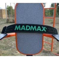 Атлетичний пояс MadMax MFB-301 Suede Single Prong шкіряний Black/Green M (MFB-301_M) зображення 10