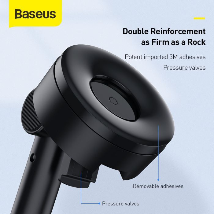 Універсальний автотримач Baseus 4.7-6.5" Gravity Simplism (на присоску) black (SUYL-JY01) зображення 8