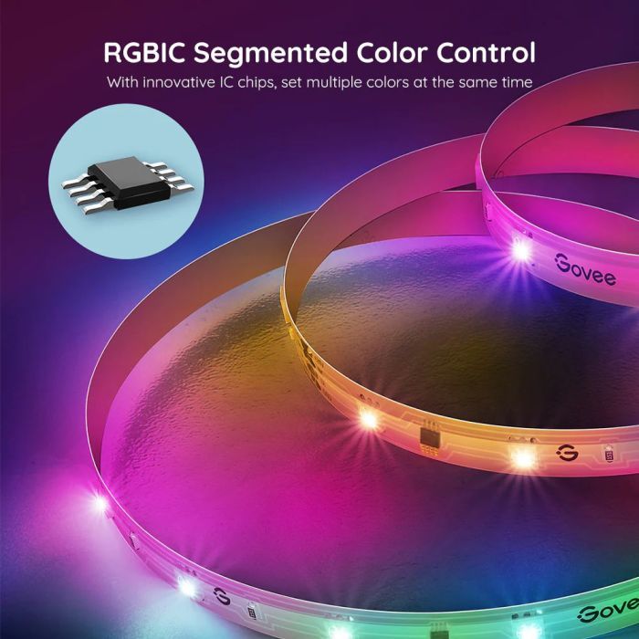 Світлодіодна стрічка Govee RGBIC Basic Wi-Fi + Bluetooth LED Strip Light 5м Білий (H618A3D1) зображення 8