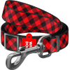Повідок для собак WAUDOG Nylon регульований "Шотландка червона" M Ш 20 мм (5293)