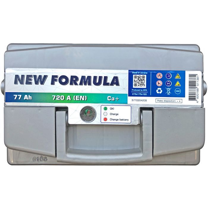 Аккумулятор автомобильный NEW FORMULA 77Ah Ев (-/+) 720EN (5772204209) изображение 3