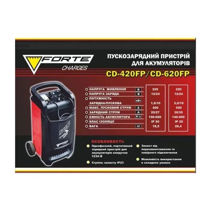 Пуско зарядное устройство Forte CD-420FP (49331) изображение 3