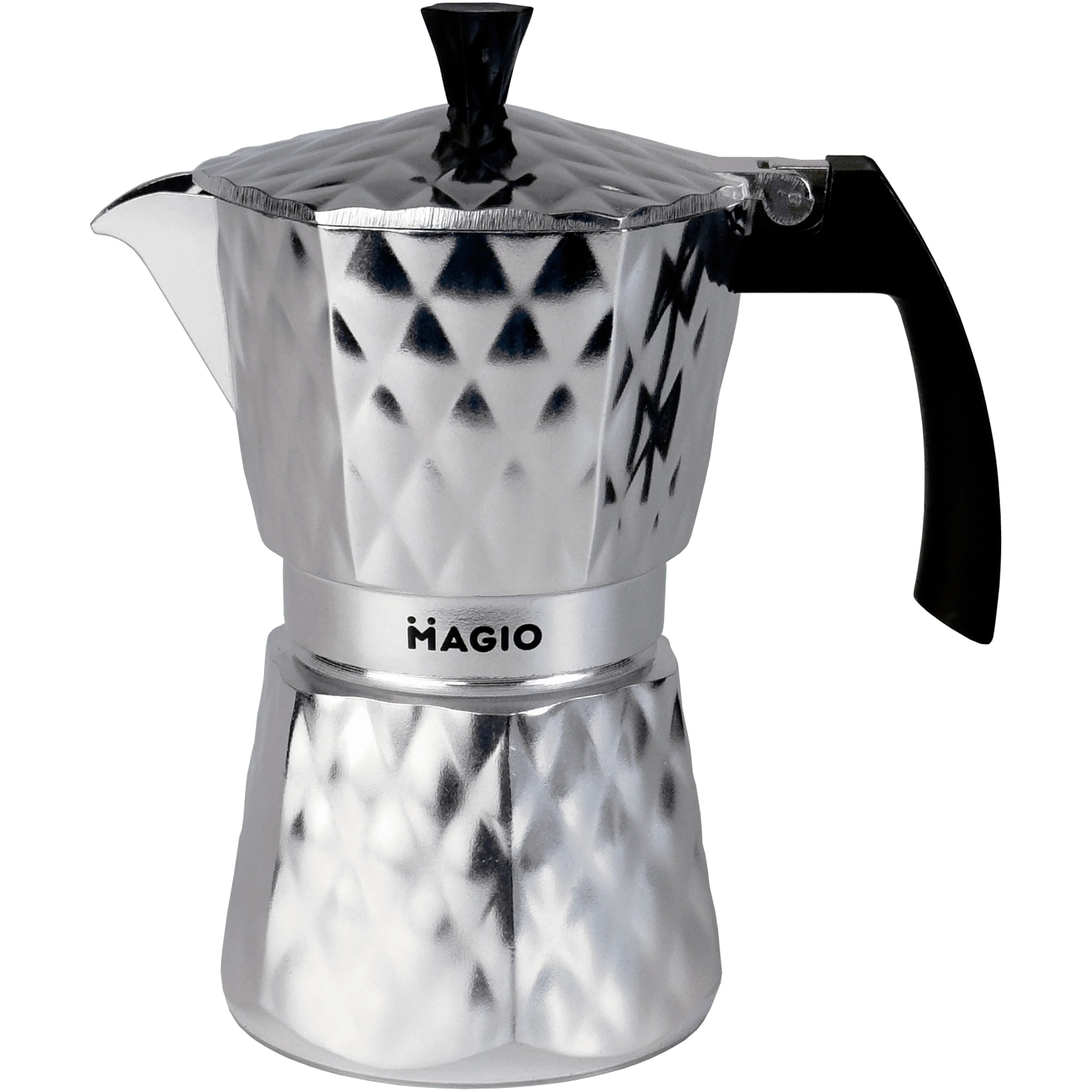 Гейзерная кофеварка Magio Блискучий металік 6 порцій 300 мл (MG-1004)