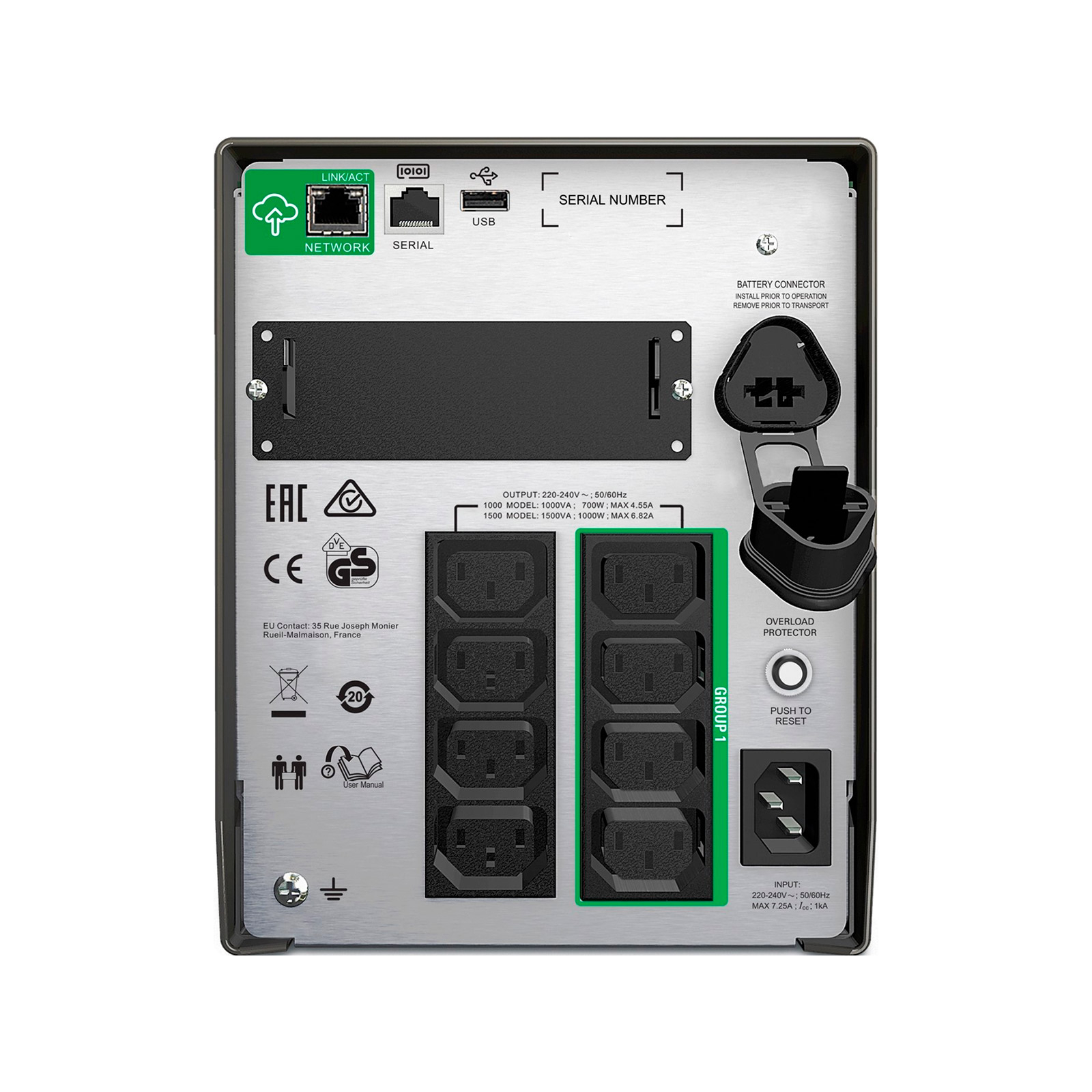Пристрій безперебійного живлення APC Smart-UPS 1500VA LCD SmartConnect (SMT1500IC) зображення 2
