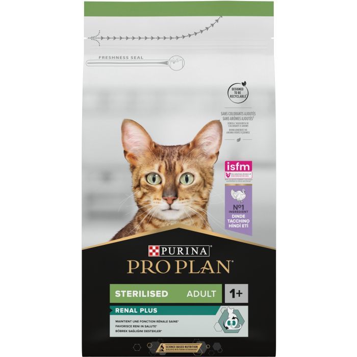 Сухой корм для кошек Purina Pro Plan Sterilised Adult 1+ Renal Plus Для взрослых стерилизованных С индейкой 1.5 кг (7613033566592) изображение 2