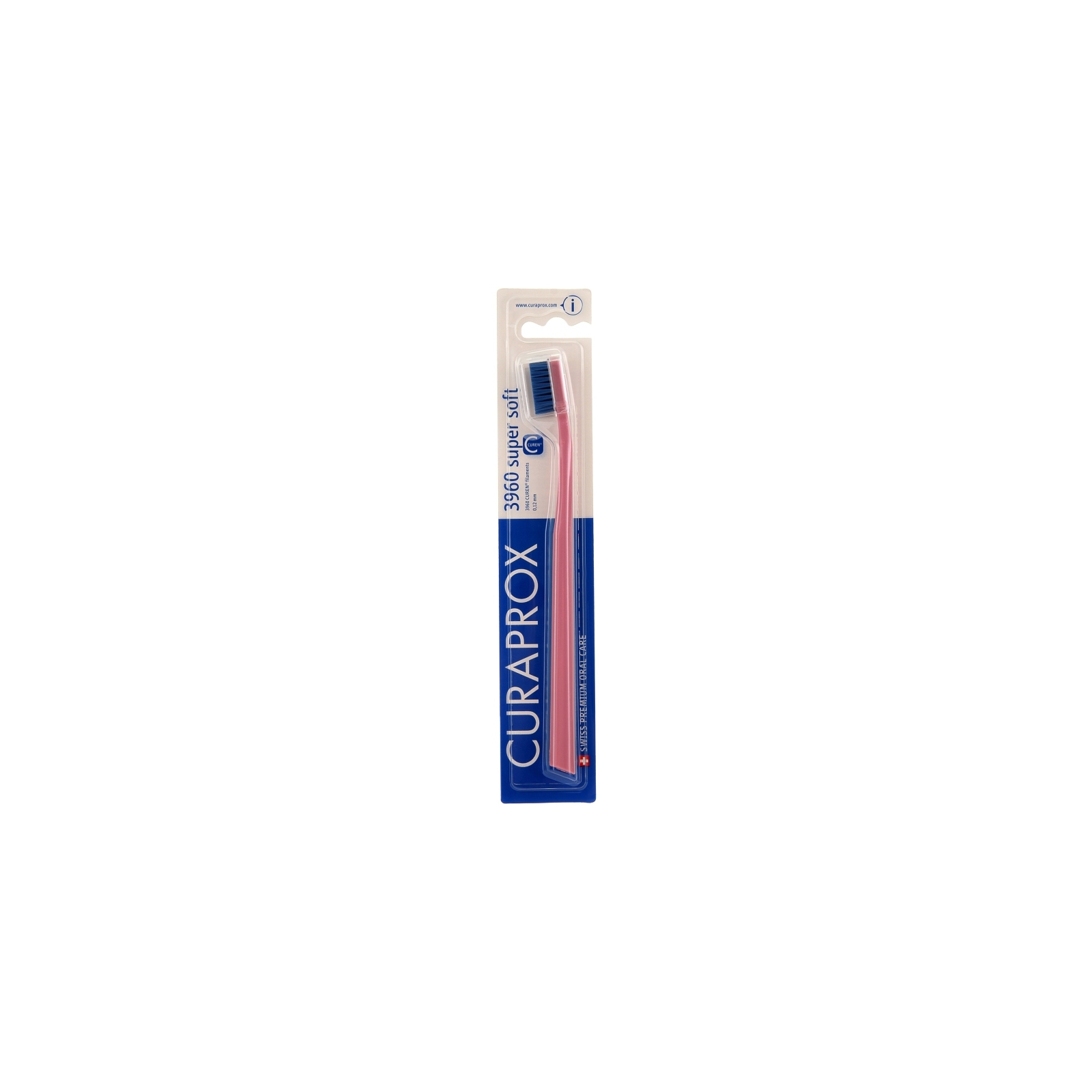 Зубна щітка Curaprox CS 3960 Super Soft Суперм'яка D 0.12 мм Нюдова із синьою щетиною (CS 3960-11)