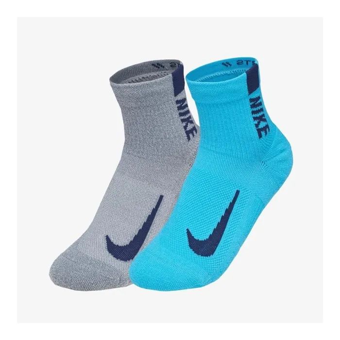 Носки Nike U NK MLTPLIER ANKLE 2PR SX7556-923 34-38 2 пари Сірий/Блакитний (194955548905)
