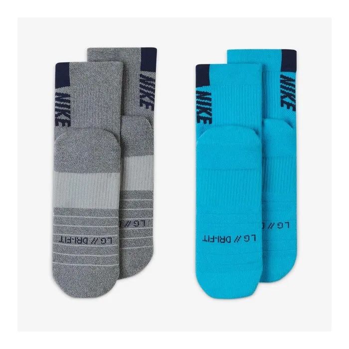 Носки Nike U NK MLTPLIER ANKLE 2PR SX7556-923 34-38 2 пари Сірий/Блакитний (194955548905) изображение 2