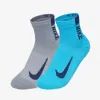 Носки Nike U NK MLTPLIER ANKLE 2PR SX7556-923 34-38 2 пари Сірий/Блакитний (194955548905)