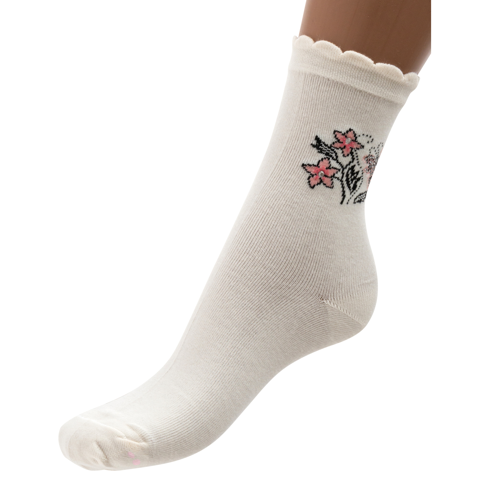 Шкарпетки дитячі BNM з квіточками (M0C0102-0812-9G-white)