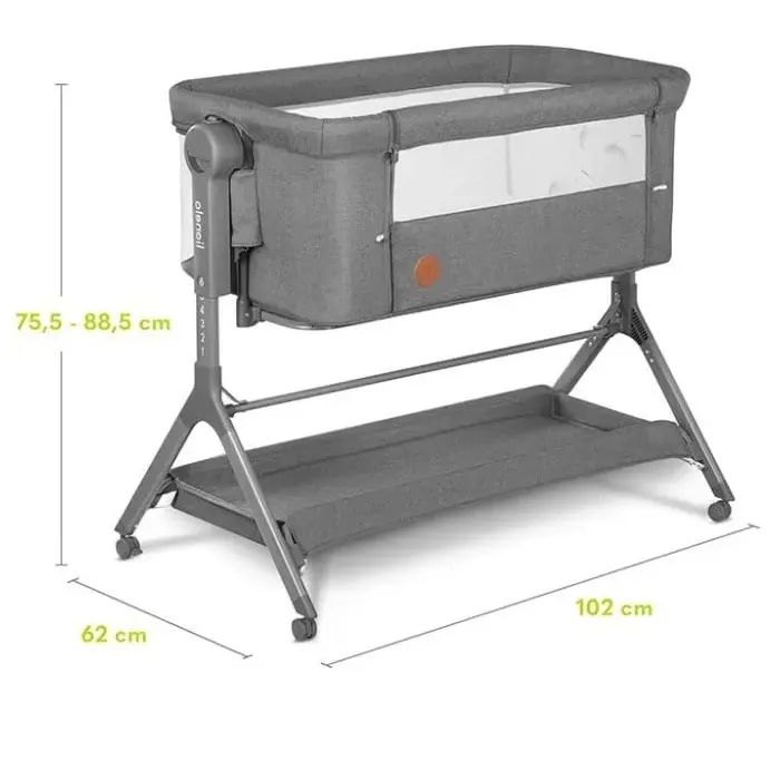 Кроватка Lionelo приставная Leonie Plus 3 в 1 Grey Stone (LO-LEONIE PLUS GREY STONE) изображение 6