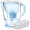 Фільтр-глечик Brita Marella Memo + 3 картриджі, 2.4л, білий (1039273)