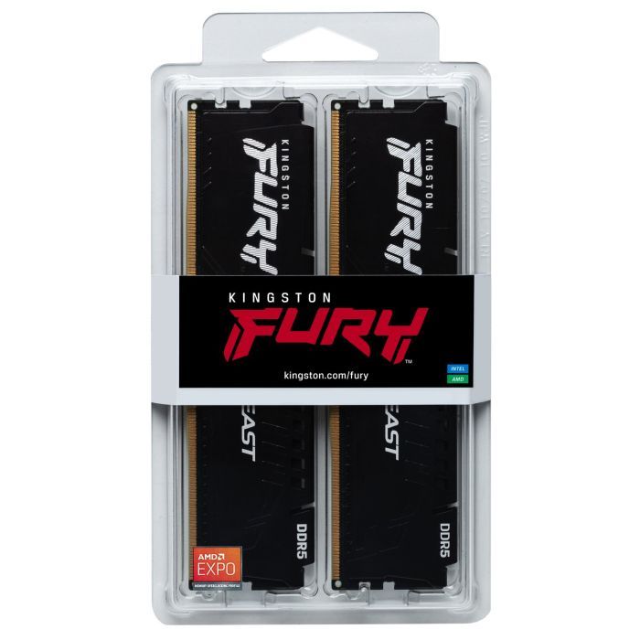Модуль памяти для компьютера DDR5 64GB (2x32GB) 6000 MHz Beast Black XMP Kingston Fury (ex.HyperX) (KF560C30BBK2-64) изображение 5