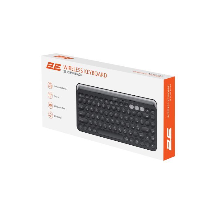 Клавіатура 2E KS250 Wireless USB/Bluetooth UA Black (2E-KS250WBK_UA) зображення 11