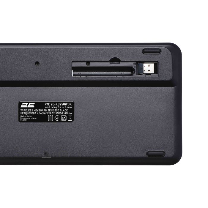 Клавіатура 2E KS250 Wireless USB/Bluetooth UA Black (2E-KS250WBK_UA) зображення 3