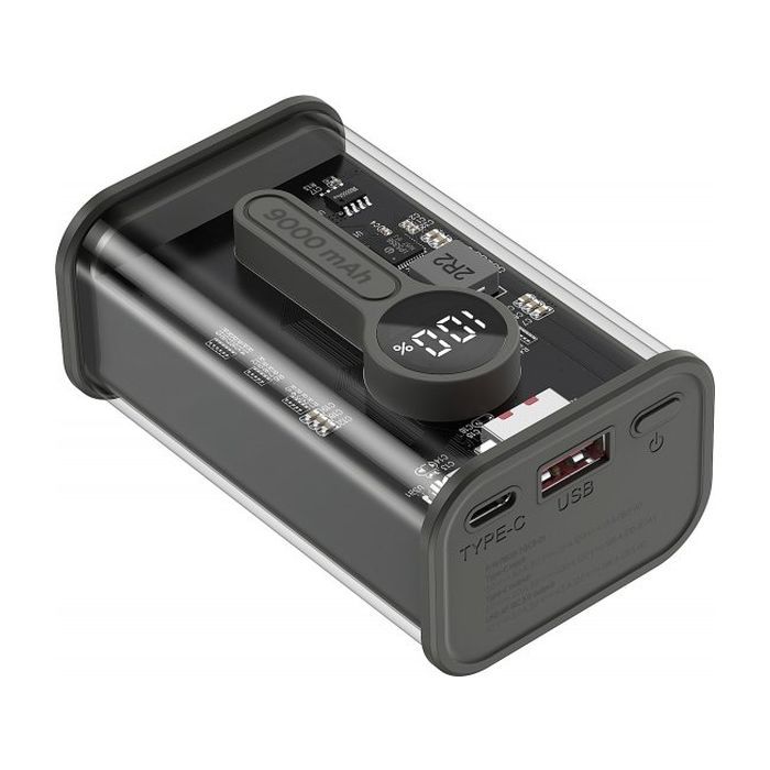 Батарея універсальна Gembird 9000mAh, QC3.0, Transparent (PB09-TQC3-01) зображення 3