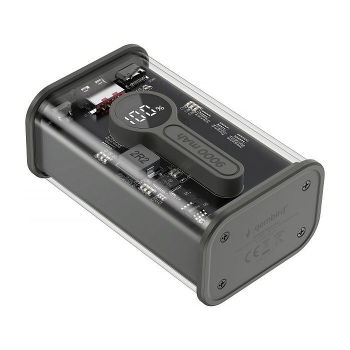 Батарея універсальна Gembird 9000mAh, QC3.0, Transparent (PB09-TQC3-01) зображення 4