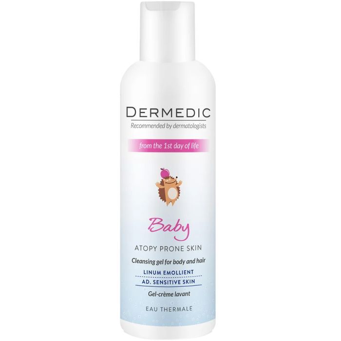 Дитячий гель для душу Dermedic Baby Linum Emollient Кремоподібний 2 в 1 з 1-го дня життя 200 мл (5901643170790)