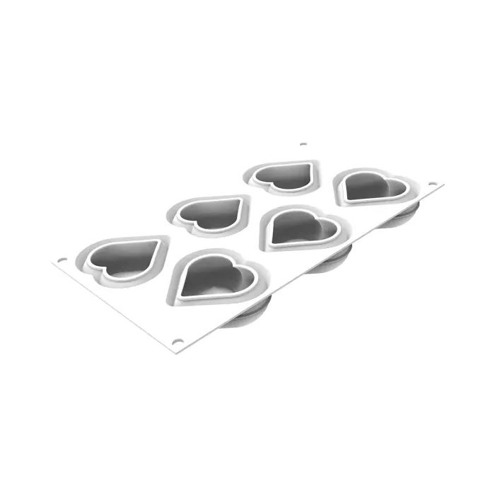 Форма для выпечки Silikomart Heartix 78x70x h30 мм 6х85 мл + каттер (HEARTIX 85)