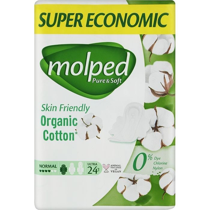 Гигиенические прокладки Molped Pure&Soft Normal 4 капли 24 шт. (8690536829026)