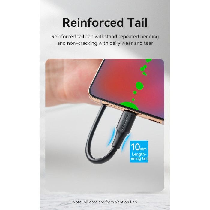 Дата кабель USB 2.0 AM to USB-C 0.5m 3A 18W PVC Vention (CTHBD) зображення 8