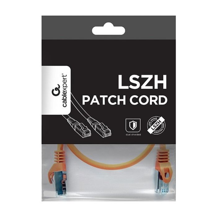 Патч-корд 1м S/FTP Cat 6A CU LSZH orange Cablexpert (PP6A-LSZHCU-O-1M) зображення 3