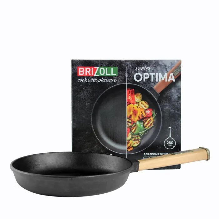 Сковорода Brizoll Optima чавунна з ручкою 260х60 мм (O2660-P) зображення 2