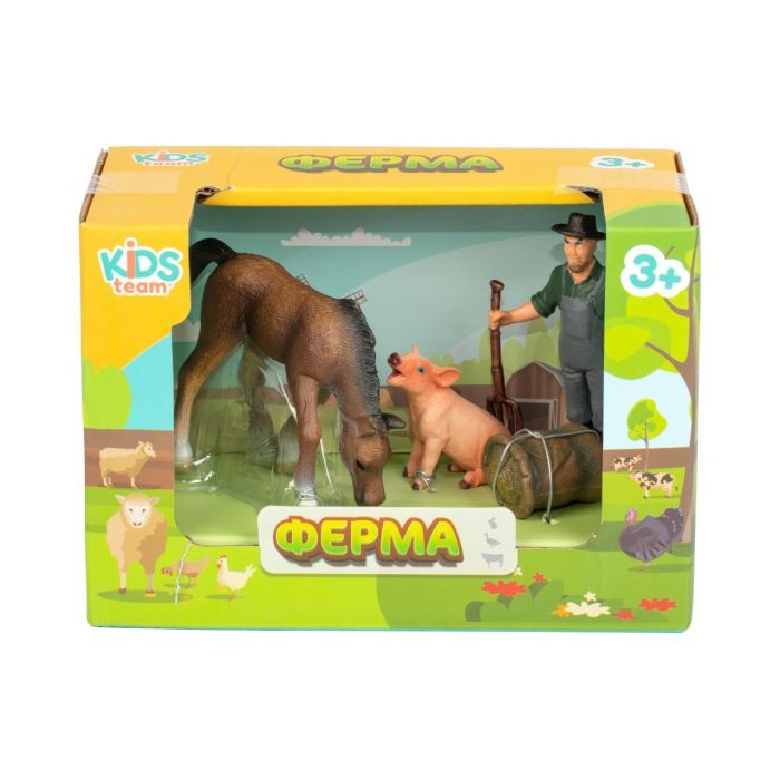 Фігурка Kids Team набір Ферма лоша, порося, фермер (Q9899-T1_3) зображення 2