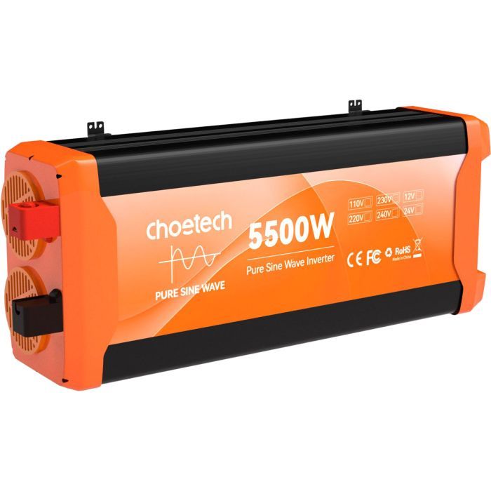 Автомобільний інвертор Choetech 12V/220V 2500 Вт, чиста синусоїда (CJ5000Q-V2) зображення 4
