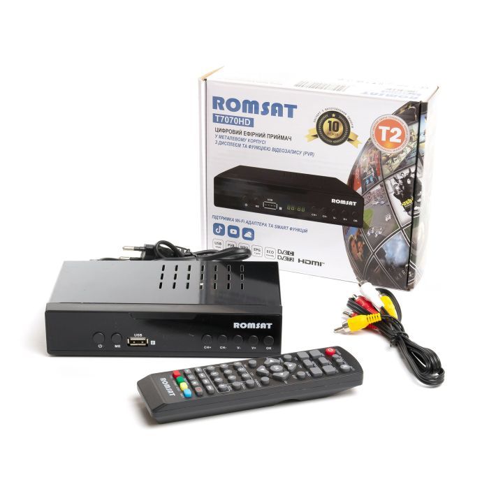 ТВ тюнер Romsat DVB-T2, металл (T7070HD) изображение 9