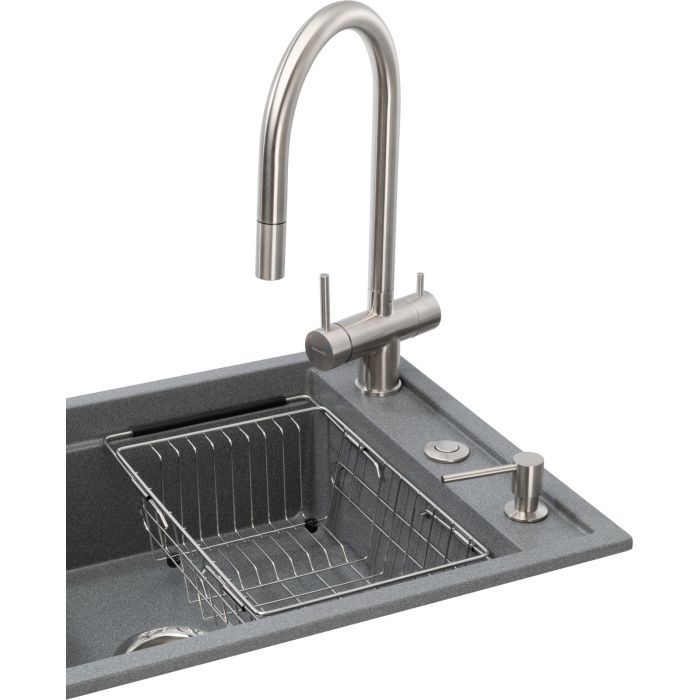 Мийка кухонна GRANADO Royal Estella grafito (+ подрібнювач Algar 1000 + змішувач Ferrol inox + дозатор Redondo inox + (ksg0309) зображення 3