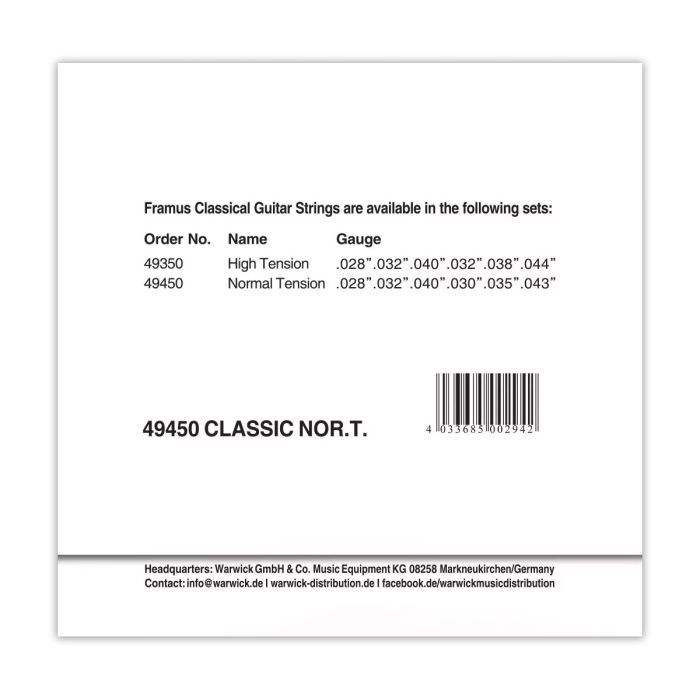 Струны для гитары Framus Classic Guitar Normal Tension (49450) изображение 2