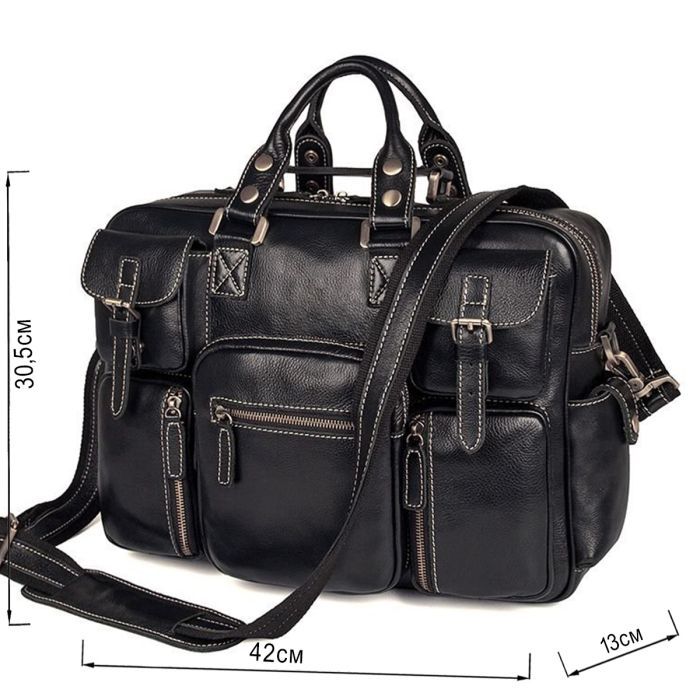 Сумка Vintage Из натуральной кожи Черная (14204) изображение 3