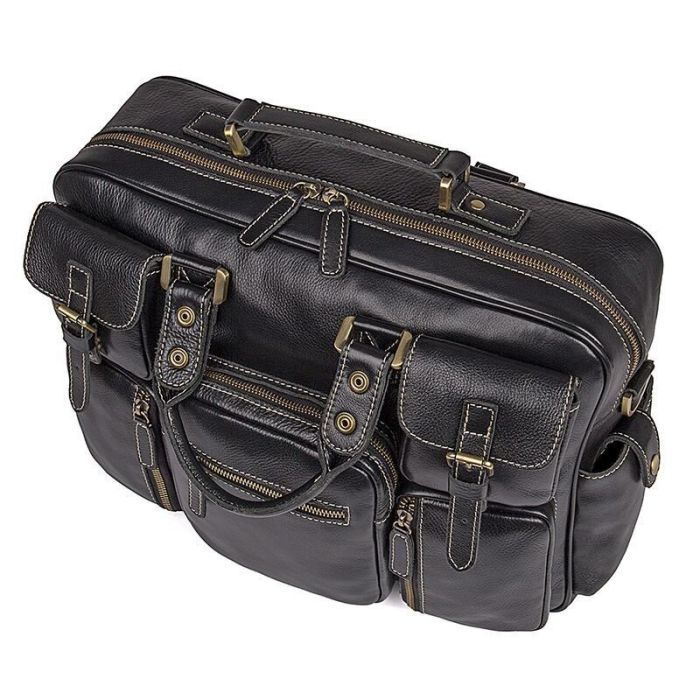 Сумка Vintage Из натуральной кожи Черная (14204) изображение 6