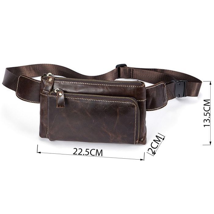 Сумка Vintage Поясная Коричневая (14738) изображение 3