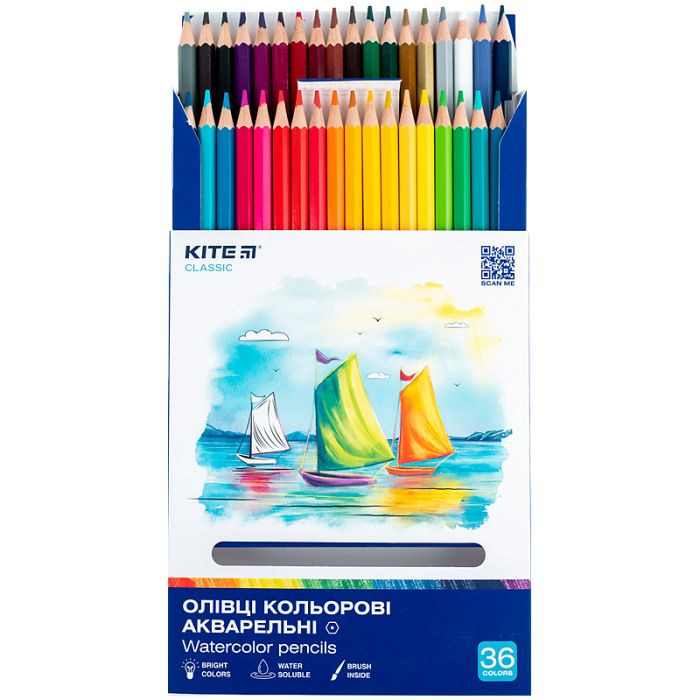 Карандаши цветные Kite Classic акварельні, 12 кольорів (K-1049) изображение 4