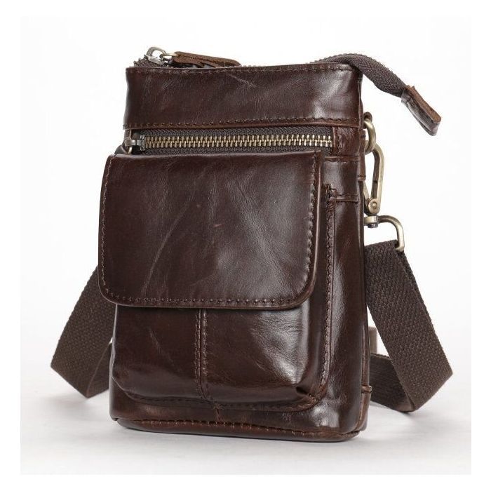 Сумка Vintage Через плечо мужская Коричневая (20097) изображение 2