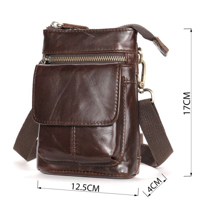 Сумка Vintage Через плечо мужская Коричневая (20097) изображение 3