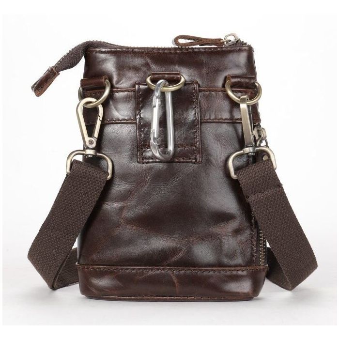 Сумка Vintage Через плечо мужская Коричневая (20097) изображение 5