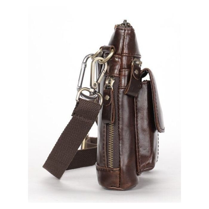 Сумка Vintage Через плечо мужская Коричневая (20097) изображение 6