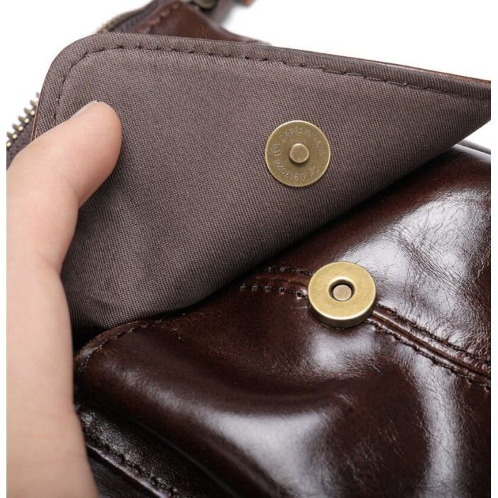 Сумка Vintage Через плечо мужская Коричневая (20097) изображение 8