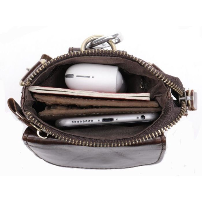 Сумка Vintage Через плечо мужская Коричневая (20097) изображение 9