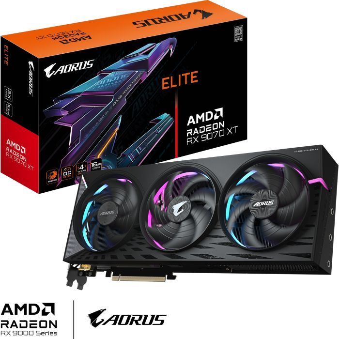 Відеокарта GIGABYTE Radeon RX 9070 XT 16Gb AORUS ELITE (GV-R9070XTAORUS E-16GD) зображення 10